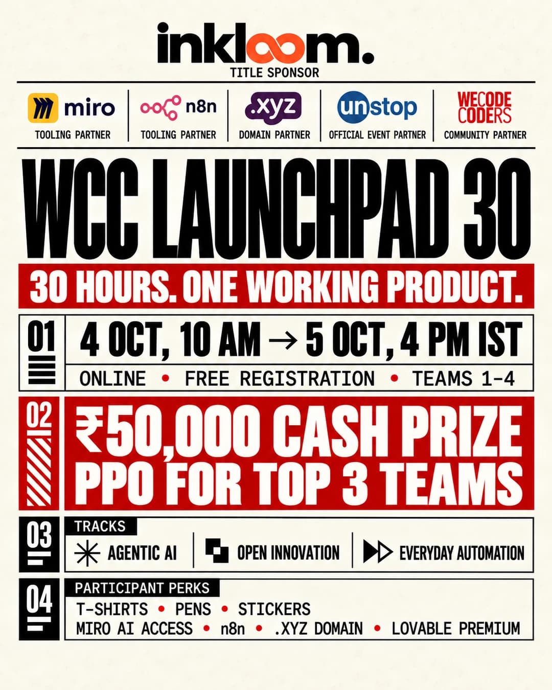 Poster for WCC Launchpad 30